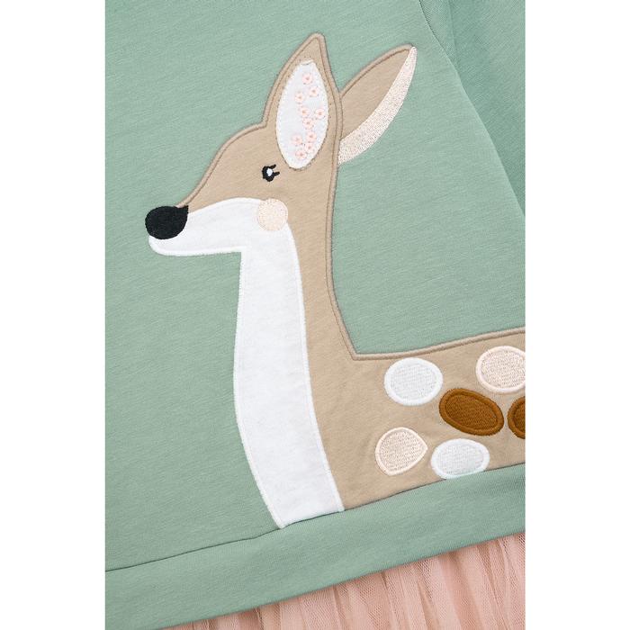 Kleid Langarm rosa grün Bambi Danamade2